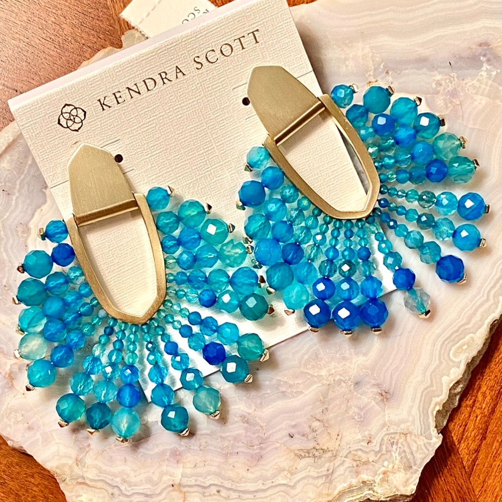 🌺🎉HP🎉🌺 NWT Kendra Scott Diane Beaded Gemstone Statement Earrings - Picture 4 of 16